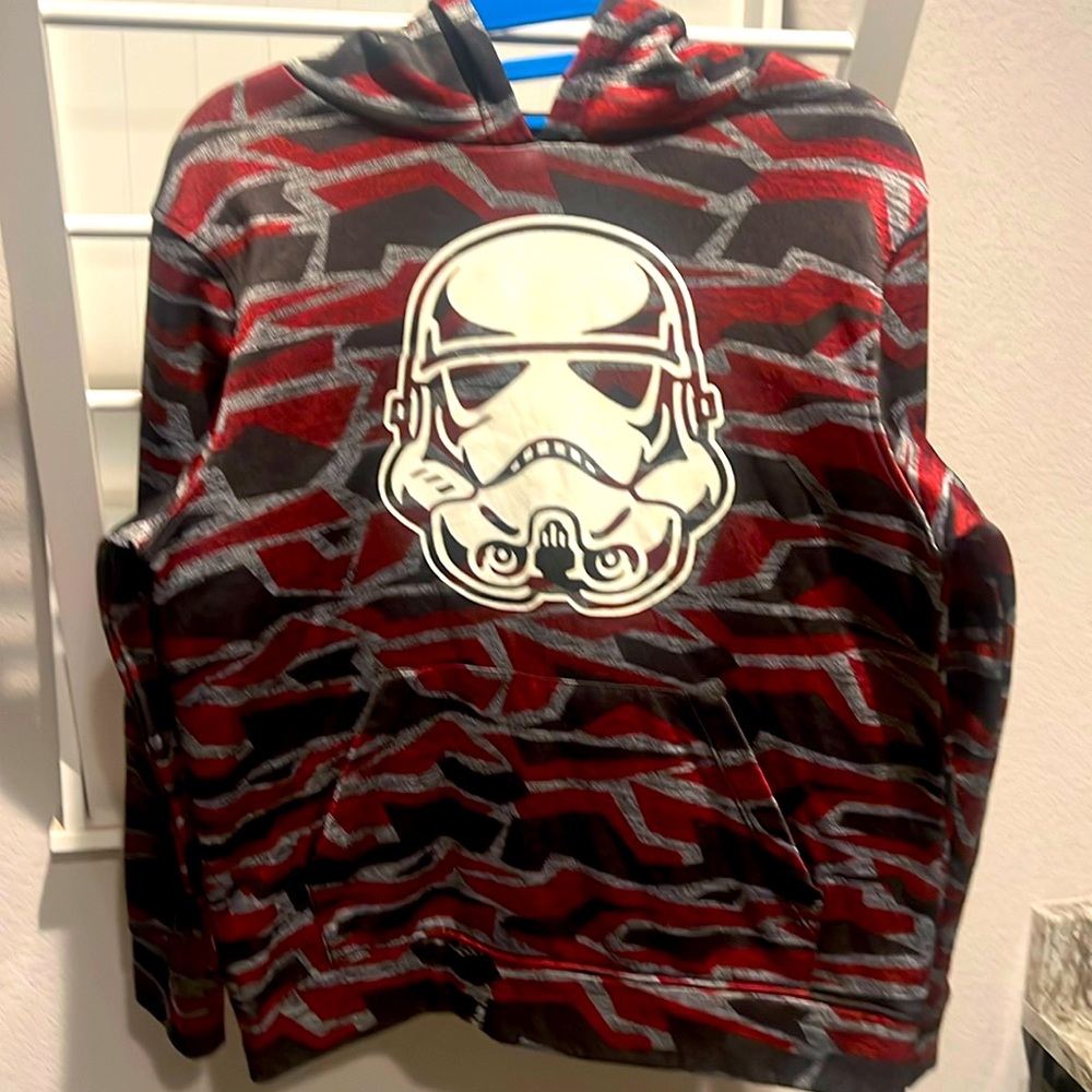 Star Wars Storm Trooper Striped Hooded Sweatshirt youth XL 14-16